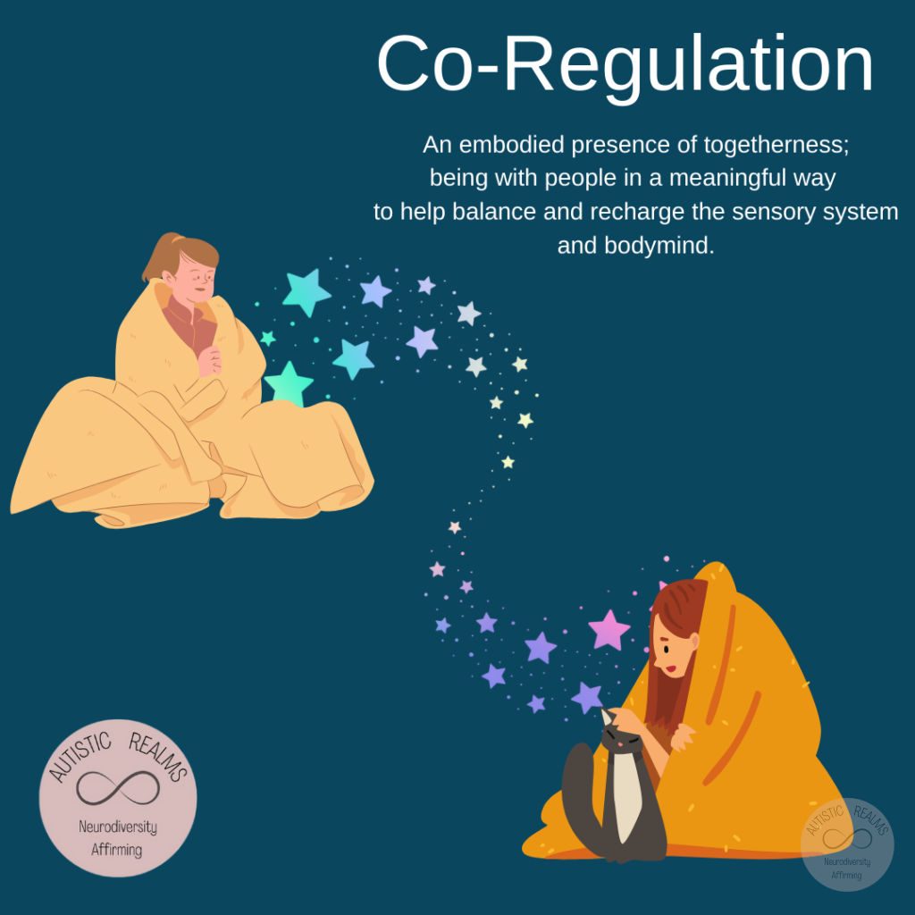 Image of people sat under blankets. Text: An embodied presence of togetherness
