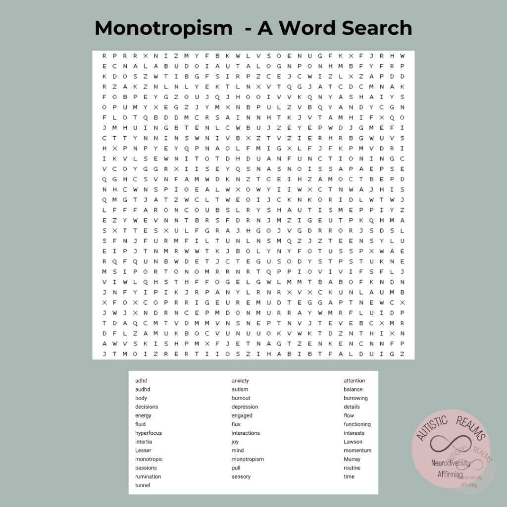 Monotropism Wordsearch