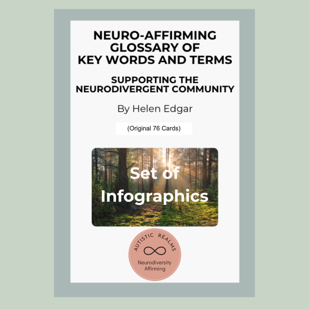 Cover of Neuro-Affirming Glossary Cards, the original set of 76 cards, by Helen Edgar